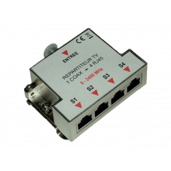 Répartiteur TV 1 COAX 4 RJ45