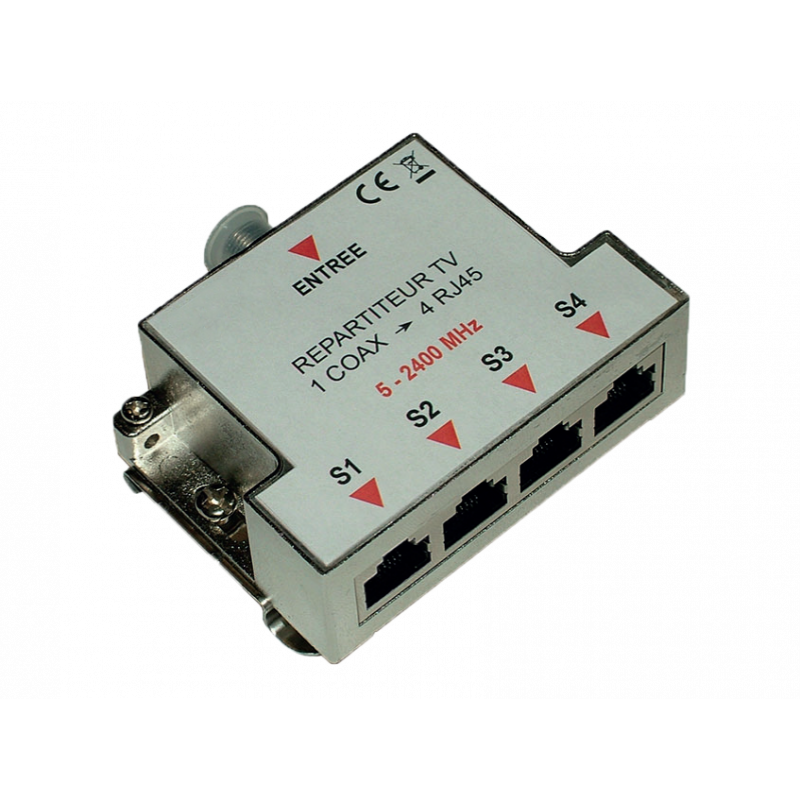 Répartiteur TV 1 COAX 4 RJ45